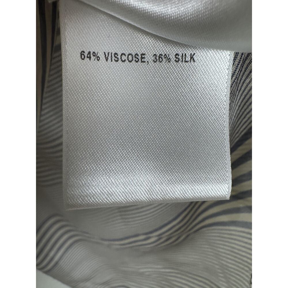 Lafayette 148 Blouse Womens Small Blue Stripe Sheer Tunic Top Relaxed - Picture 6 of 9
